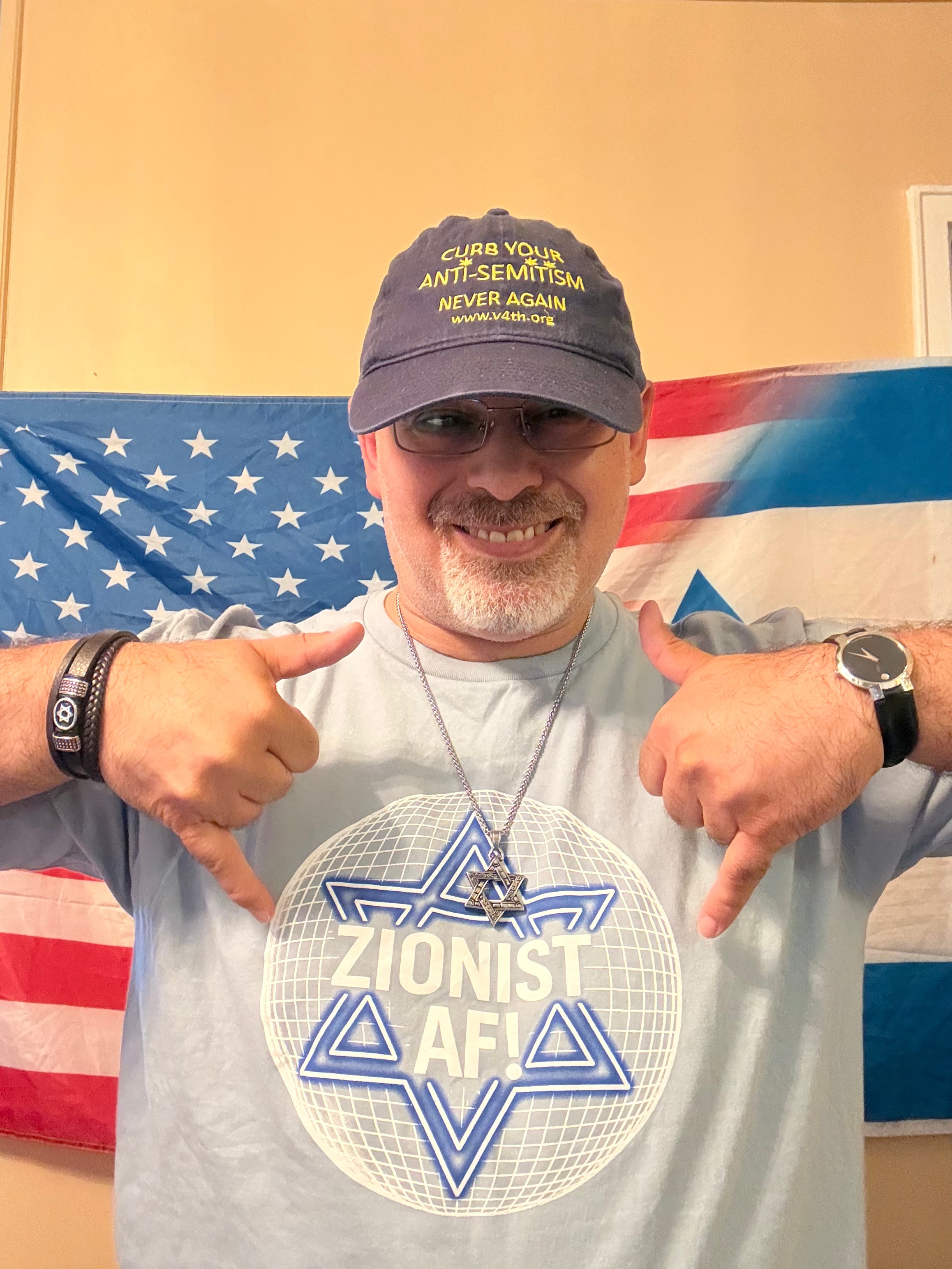 Zionist AF! - Unisex Shirt (in Black & Acid Wash Blue)